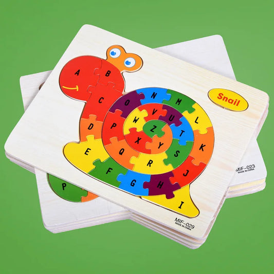 Puzzle alphabet en bois, lettres