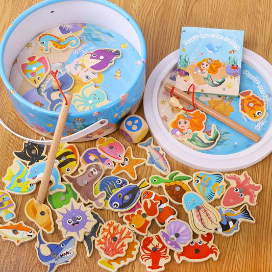 Jeu de pêche magnétique, animaux marins