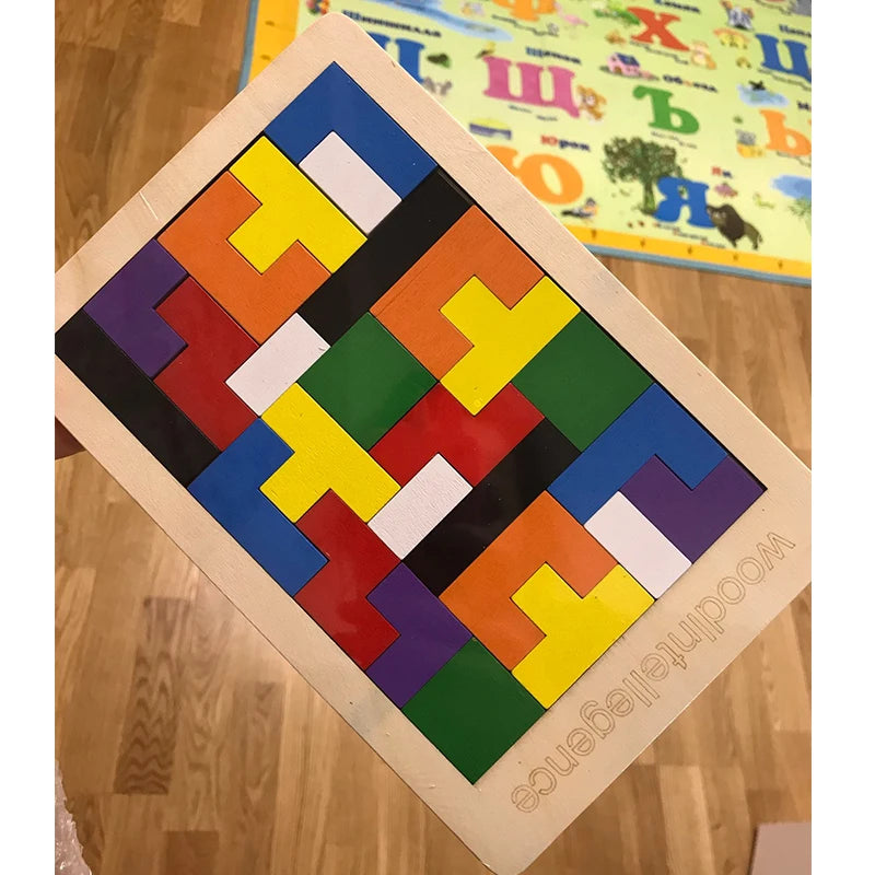 Tangram 3D en bois, modèle