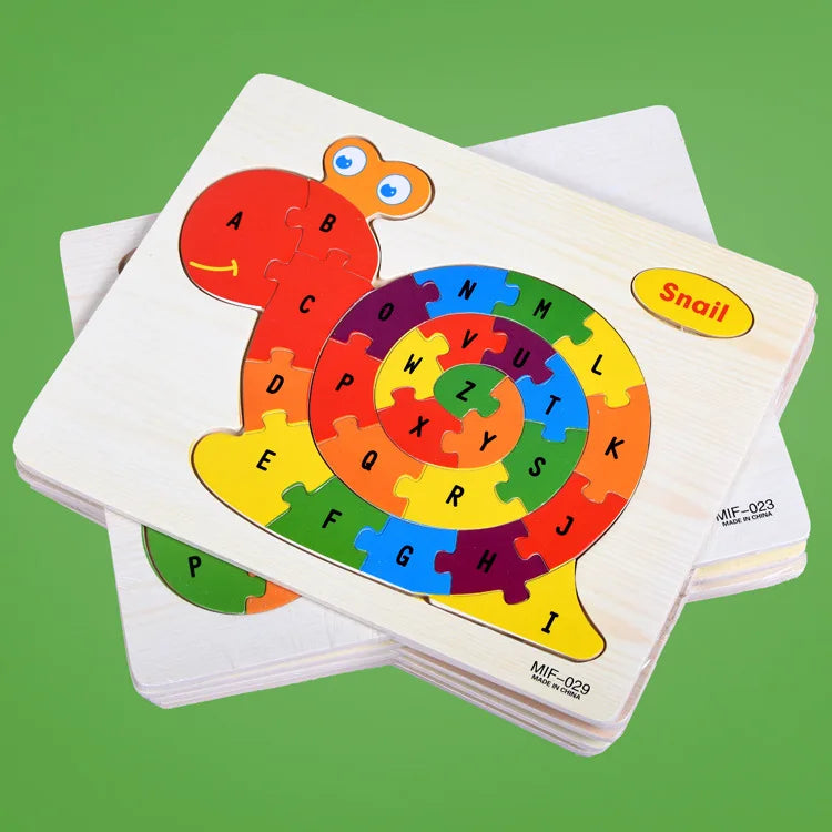 Puzzle alphabet en bois, lettres