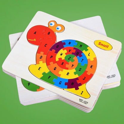 Puzzle alphabet en bois, lettres