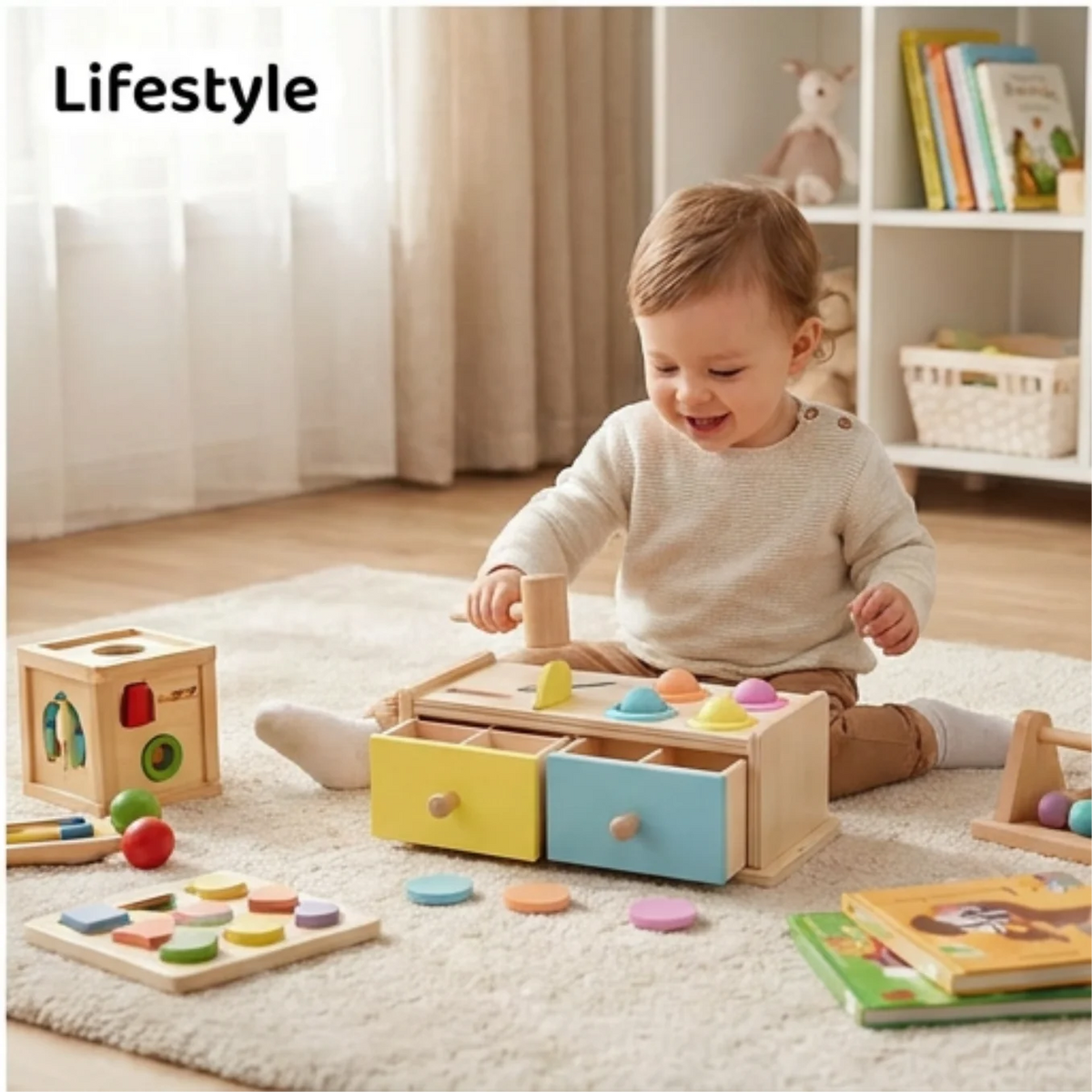 Boîte à pièces Montessori, détail